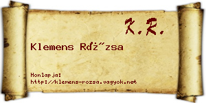 Klemens Rózsa névjegykártya