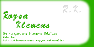 rozsa klemens business card